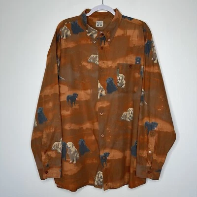 Columbia PHG Camisa de Caza con Botones para Hombres Talla 2XL Marrón Perros Algodón Exterior Foto 1 de 4
