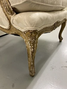 Antique French Bergere Chair Gilt Wood Louis XV 18th Century - Picture 1 of 24