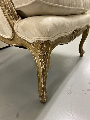 Antique French Bergere Chair Gilt Wood Louis XV 18th Century - Image 1 of 4