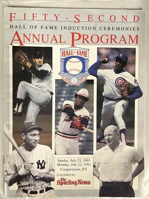 1991 HOF MLB Baseball Hall Of Fame Induction Program Rod Carew Fergie Jenkins - Image 1 of 3