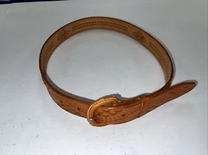Custom Made Men's Brown Fish Geometric Threading Casual Belt Size 38 $158 - Picture 1 of 6