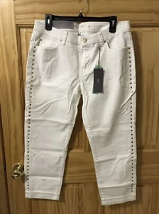 Jennifer Lopez Cropped Pants Size 8 White NWT (7-TW-115) - Picture 1 of 6