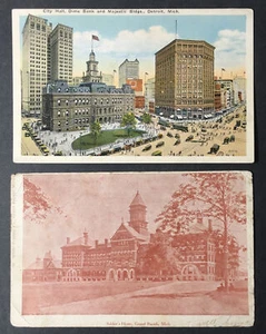 1906 Das Michigan Soldatenhaus in Grand Rapids, MI Rathaus Detroit Postkarte - Bild 1 von 5