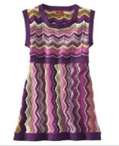 NWT Missoni for Target Girl's Tunic Sweater Zig Zag Dress Passione Size Small