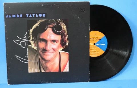 Autographed Hand Signed JAMES TAYLOR Record Album Cover LP  "Dad Loves His Work" Cover