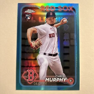 2024 Topps Chrome Chris Murphy RC rifrattore acqua / 199 Red Sox Rookie - Foto 1 di 2