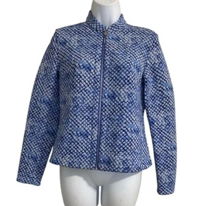 Chaqueta JMC Laughlin Estampado Azul y Blanco Mujer XS Cremallera Completa Evento Informal - Imagen 1 de 11
