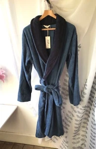 M&S Bathrobe BNWT Blue Size M Towelling Fabric - Picture 1 of 4