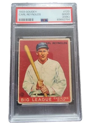 Carl Reynolds 1933 Goudey PSA 2 Good(MK) Baseball Card #120 - Image 1 of 4