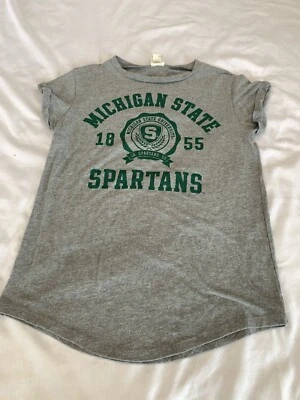 Victoria’s Secret PINK Michigan State Spartans Short Sleeve Shirt Gray XS Sparty - Image 1 of 4