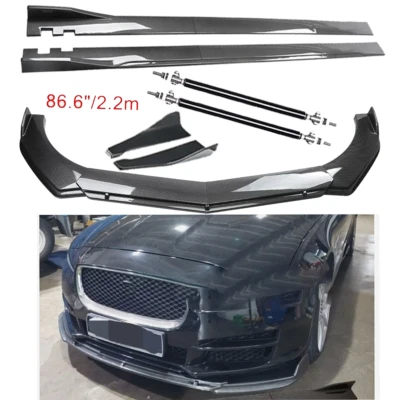 For Jaguar XE XJ XJL Carbon Fiber Front Bumper Lip Spoiler Side Skirt Body Kits Foto 1 de 4