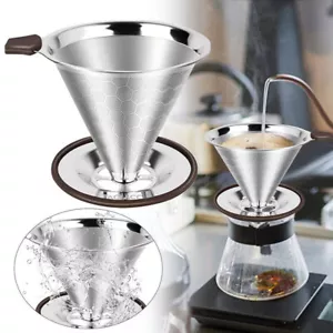 Doppelschicht Kaffee Filter Dauerfilter Kaffeefilter Kaffeebereiter Edelstahl AH - Bild 1 von 6