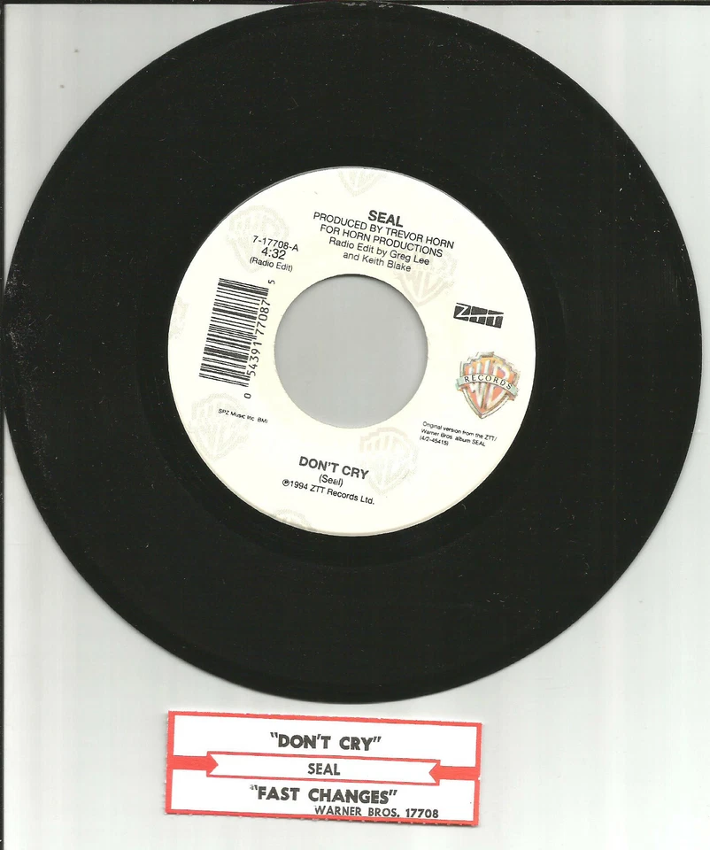 SEAL Don’t Cry / Fast Changes LIMITD USA 7 INCH Vinyl Single JUKEBOX TITLE STRIP - Image 1 of 1