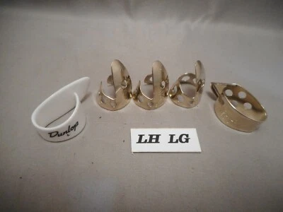 DUNLOP 5 PC LEFT HAND FINGERPICK SET- .0225 W/2 THUMBPICKS - Image 1 of 4