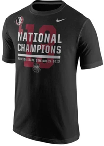 NEW Nike T-Shirt FLORIDA STATE SEMINOLES 2013 BCS NATIONAL CHAMPIONS Black FSU - Picture 1 of 1