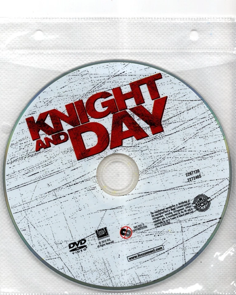 Knight and Day (2010) DVD  *DISC ONLY* = REGION 1 - Tom Cruise - Cameron Diaz - Image 1 of 1