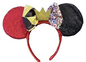 Villanos de los Parques Disney Reina de Corazones Orejas de Minnie Mouse Alicia País de las Maravillas Corona - Imagen 1 de 3