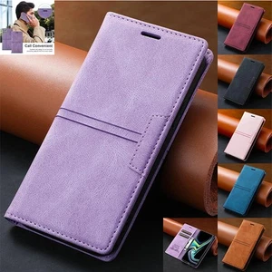 For iPhone 11 12 13 14 15 Pro Max XS XR 7 8 Plus Case Leather Wallet Card Cover - Picture 1 of 12