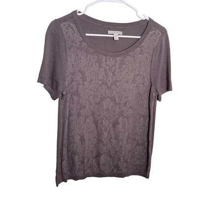 Dana Buchman Топ женщин средний фиолетовый круглый вырез вязаный свитер рубашка повседневный - Изображение 1 из 4