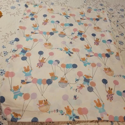 Vintage Balloons Bears Bunnies Hoffman California Fabrics 43" x 1 1/2 Yards - Image 1 of 4