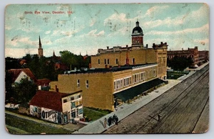 Birdseye View of Decatur Indiana IN Store Posters Signs 1909 Postcard - Picture 1 of 2