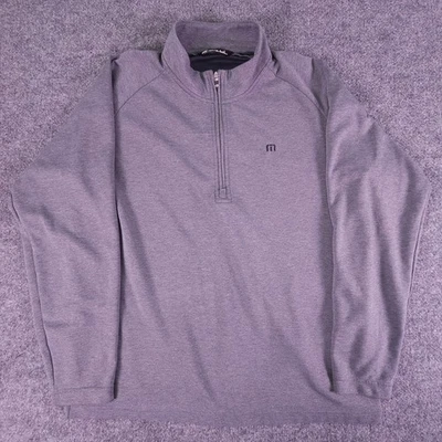 Pullover Travis Mathew gris para hombre grande mejorado 1/4 cremallera golf 1MY351 manga larga Foto 1 de 4