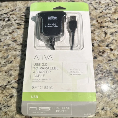 Ativa USB 2.0 to Parallel Printer Cable 6ft Adapter Cable - Image 1 of 3