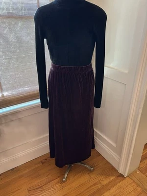 Maxi Falda Bentley Terciopelo Terciopelo Ciruela Cottagecore Elegante Formal Para Mujer Talla L De Colección Foto 1 de 4