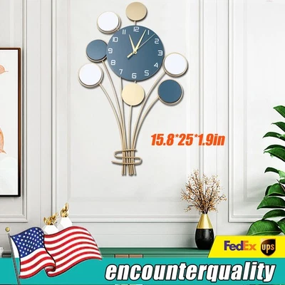 25" Large Hanging Wall Clock Balloon Metal Wall Watch Living Room Home Decor - Image 1 of 4