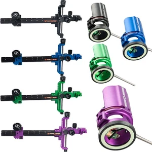 Compound Bow Sight 9" Carbon Bar 0.019" Fiber 2x 4x 6x 8x Lens Competition RH LH - Picture 1 of 28