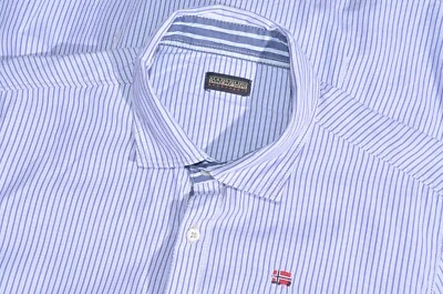 Camisa Napapijri Para Hombre Manga Larga Con Botones Calce Ajustado Cuello Talla M Foto 1 de 4