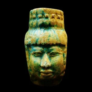 Increíble figura antigua de busto de loza egipcia del antiguo faraón... grande - Imagen 1 de 5