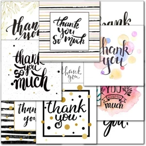 Doodlecards Pack 10x Thank You Cards Thankyou Male Female Floral Spots Stripes - Picture 1 of 9