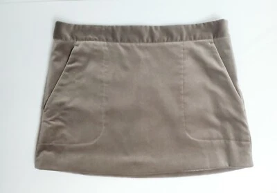 THEORY RAYMOND Brown Velvet Mini Skirt Sz 10 - Image 1 of 4