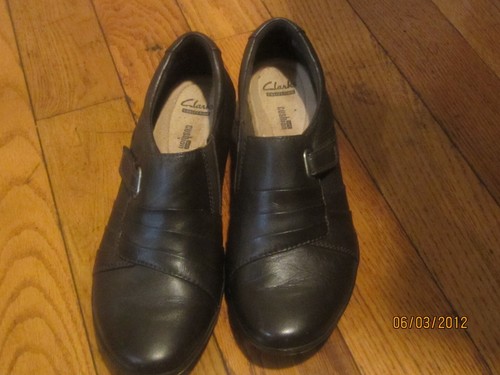 Scarpe Oxford comode Clarks Collection slip on pelle metallizzata donna taglia 8 5M