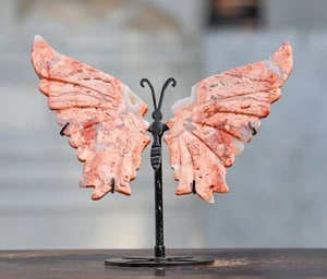 160MM Rosa Rosofía Azeztulita Cristal Mariposa Decoración Natural Sanación Meditación - Imagen 1 de 7