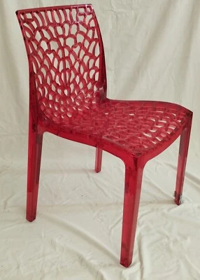 SEDIE GRUVYER ROSSO RUBINO UP-ON POLICARBONATO  TRASPARENTE 2A SCELTA - Immagine 1 di 4