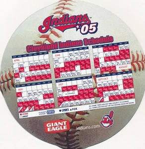 2005 CLEVELAND INDIANS Magnet Schedule MLB Jacobs Field Guardians Progressive - Picture 1 of 2