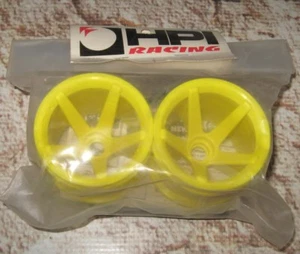 NEW HPI WHEEL SET TRUCK FRONT YELLOW FOR RC10T LOSI LXT SERIES W / ADAP 2110 - Picture 1 of 2