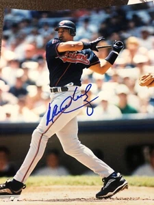 FOTO 8X10 FIRMADA POR LOS INDIOS DE MANNY RAMIREZ CLEVELAND Medias Rojas Dodgers - Imagen 1 de 3