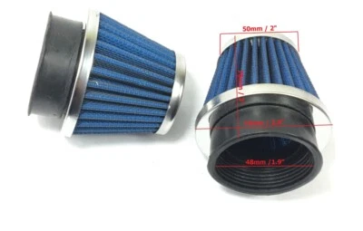 2x Filtros de aire cromados 48 mm para Honda CB350 CL350 CB450 CL450 CB400 CB500T CM400 Foto 1 de 2