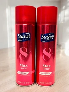 2 Pack SUAVE ESSENTIALS MAX HOLD #8 Hair Spray For Long Lasting Hold 11 oz - Picture 1 of 2