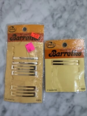 Goody Vintage Hair Barrettes, Assorted Metallics,  7 Count NEW Old Stock Silver - Image 1 of 4