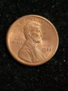 1988 Lincoln Memorial Cent W/Broadstruck Error. (BL-577) - Picture 1 of 2