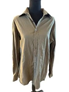 Burberry London Mens 17-43 Green Long Sleeve Button Down Shirt - Picture 1 of 11