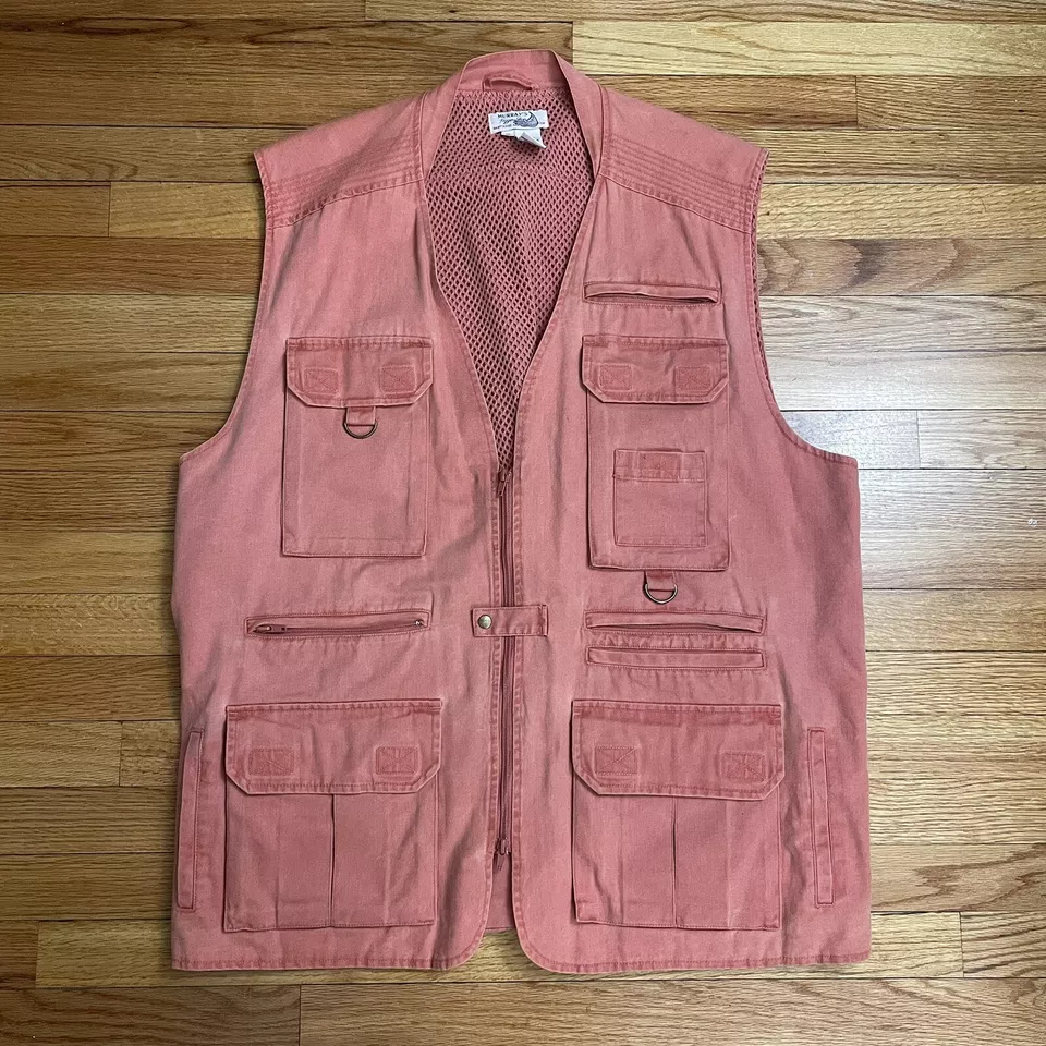 Murray Toggery Shop Nantucket Reds Men's Fishing Vest XL Salmon Pink 13-Pockets - Image 1 of 4