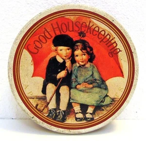 Good Housekeeping Collectible Round Tin Jesse Wilcox Smith "Rains Days" 6" - Picture 1 of 6