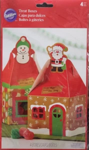 Wilton Christmas Holiday Treat Boxes - 4 ct - SANTA / SNOWMAN - Picture 1 of 2