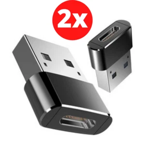 2xUSB Adapter Stecker USB C OTG Ladeadapter Konverter USB A auf USB C Buchse 3.1 - Bild 1 von 4