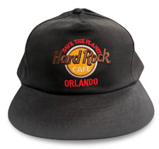 Vintage 1990s Hard Rock Orlando Save The Planet Strapback Snapback Hat New Black